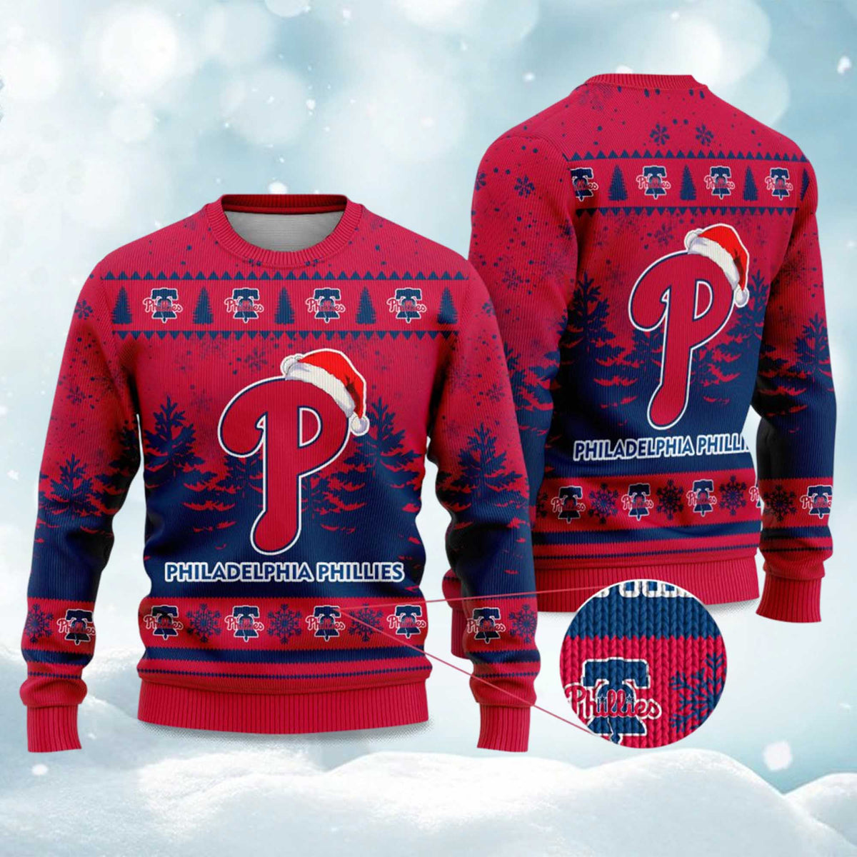 Phillie Snowflakes 3D Ugly Christmas Sweater - Holiday Gift product image