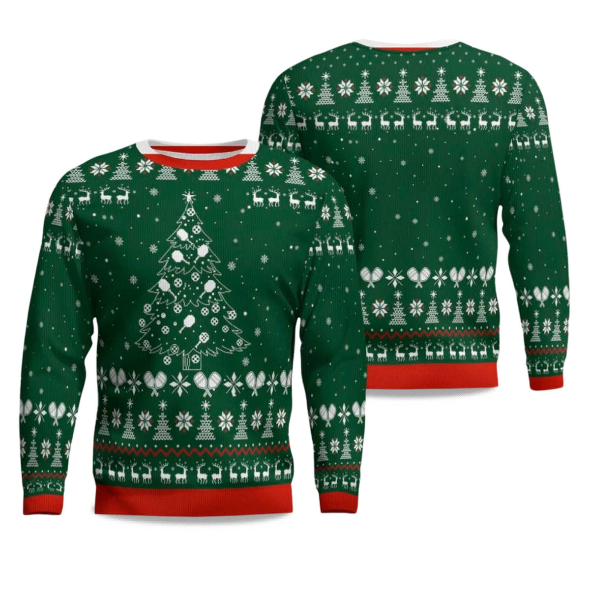 Pickleball Christmas Tree Ugly Christmas Sweater - Holiday Gift product image