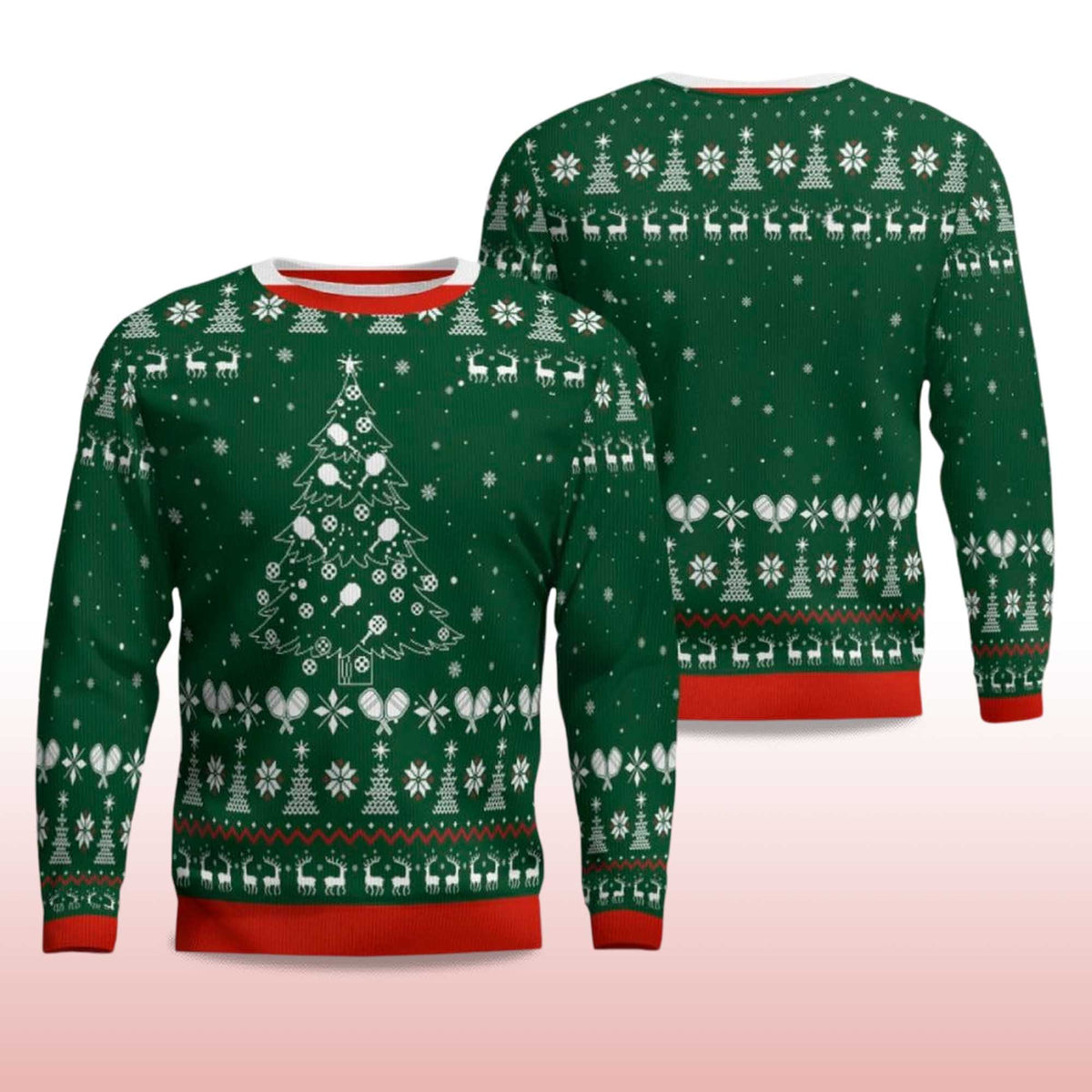 Pickleball Christmas Tree Ugly Christmas Sweater - Holiday Gift product image 4