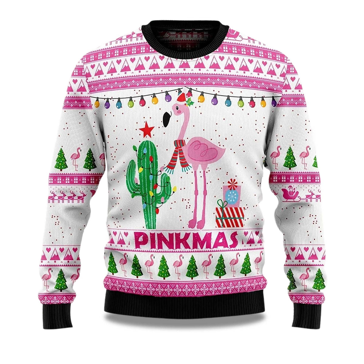Pinkmas Flamingo Ugly Christmas Sweater - Holiday Gift product image