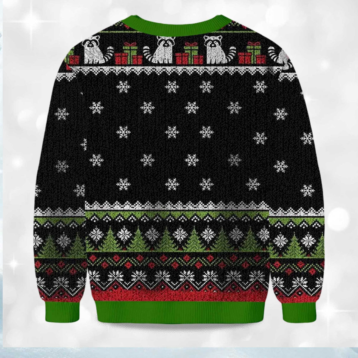 Raccoon Overstimulated and Festive AF Ugly Christmas Sweater - Holiday Gift product image 4
