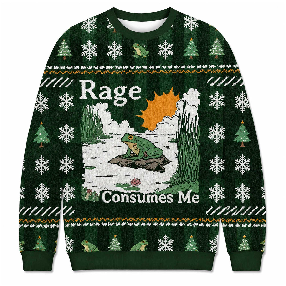Rage Consumes Me Frog Pond Ugly Christmas Sweater - Holiday Gift product image