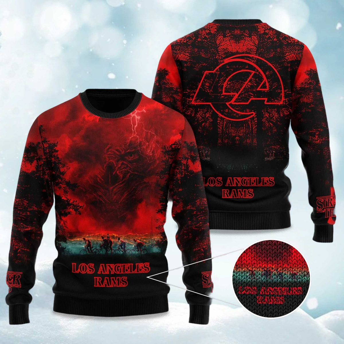 Rams Stranger Things Ugly Christmas Sweater - Gift Idea product image