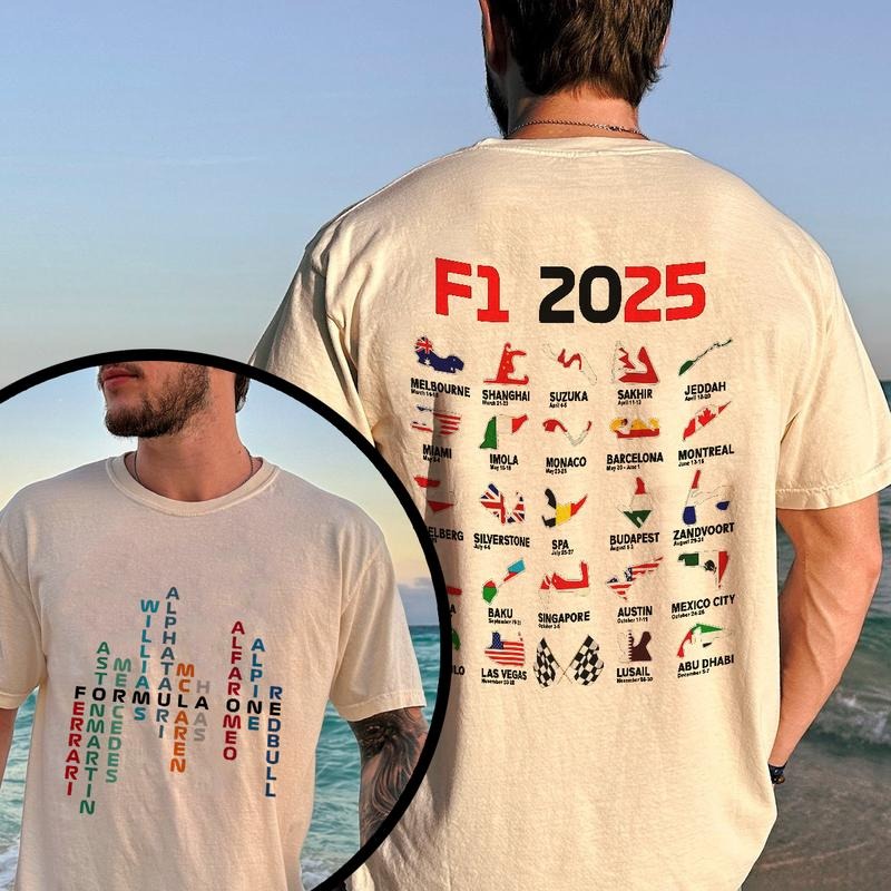 2025 Season F 1 Circuits One Grand Prix Lover - Adult & Kids T-Shirts, Sweatshirts & Hoodies apparel design preview 1