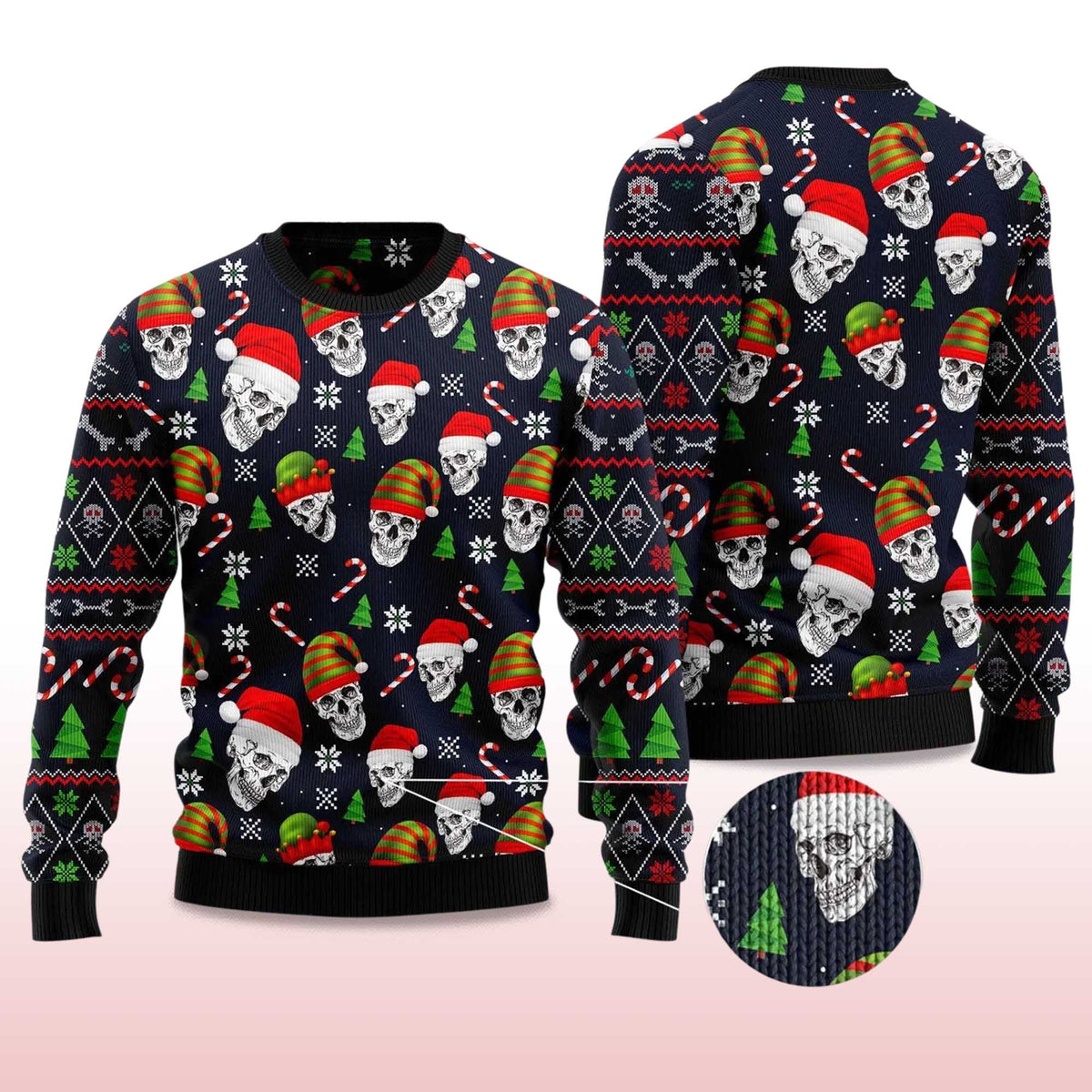 Skull Face Ugly Christmas Sweater - Holiday Gift product image 4