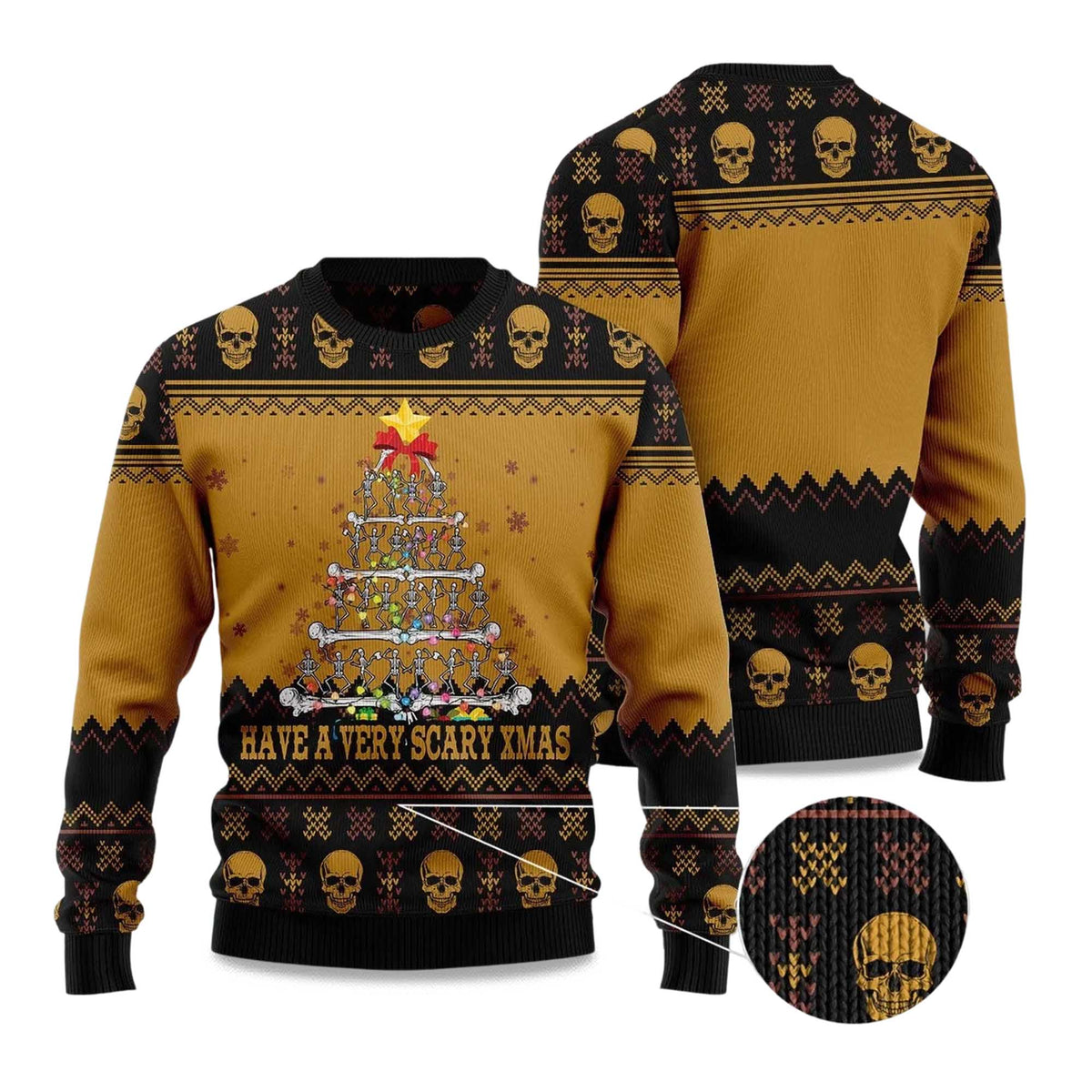 Skull Very Scary Xmas Ugly Christmas Sweater - Holiday Gift product image
