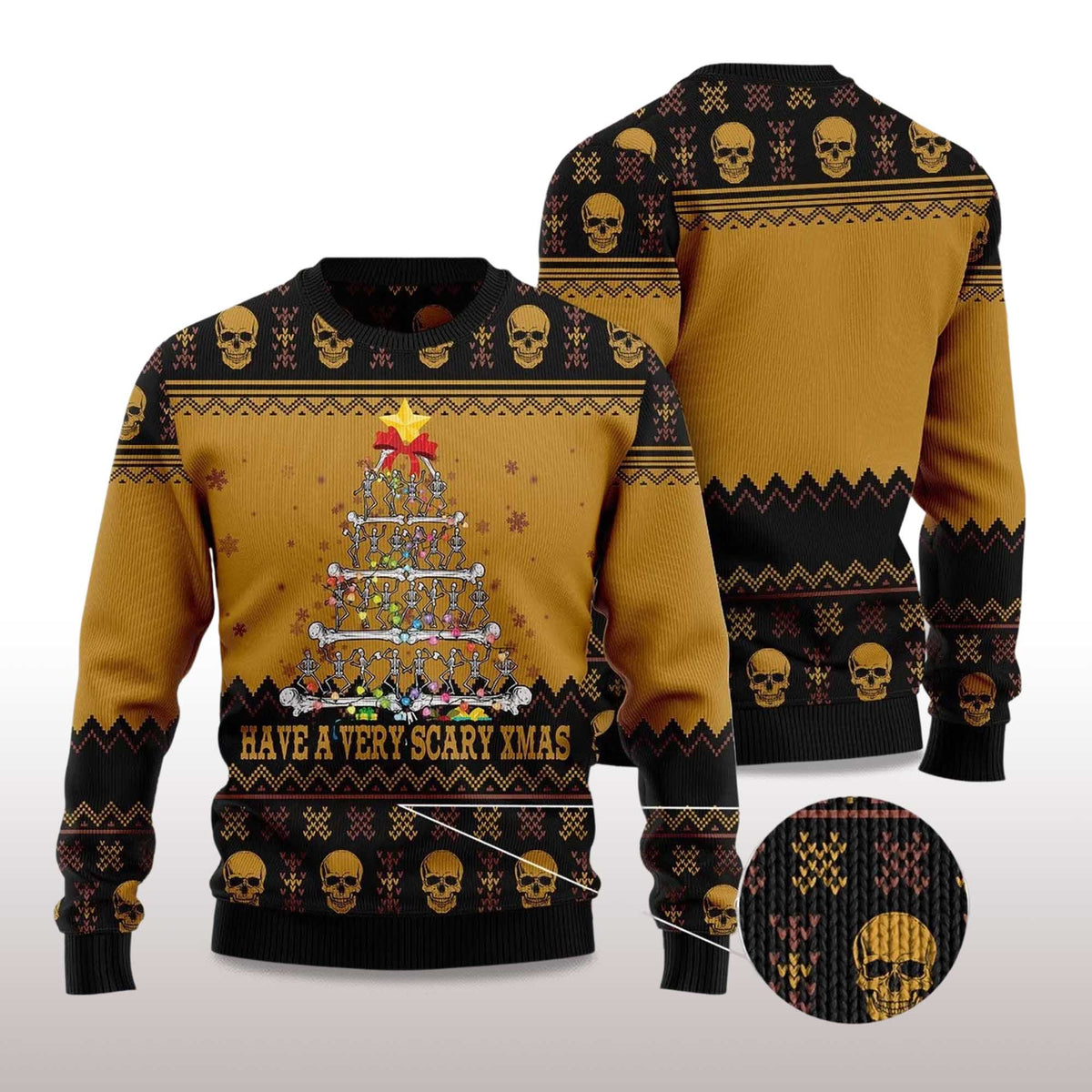 Skull Very Scary Xmas Ugly Christmas Sweater - Holiday Gift product image 4