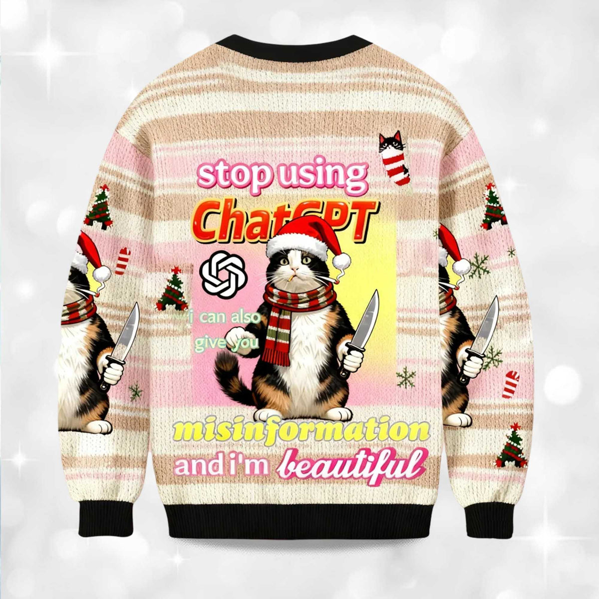 Stop Using ChatGPT Ugly Christmas Sweater - Holiday Gift product image 4