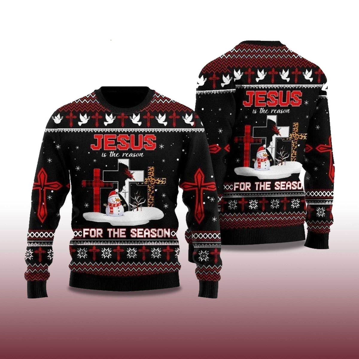 Jesus The Reason for The Season Ugly Christmas Sweater - Holiday Gift product image 4