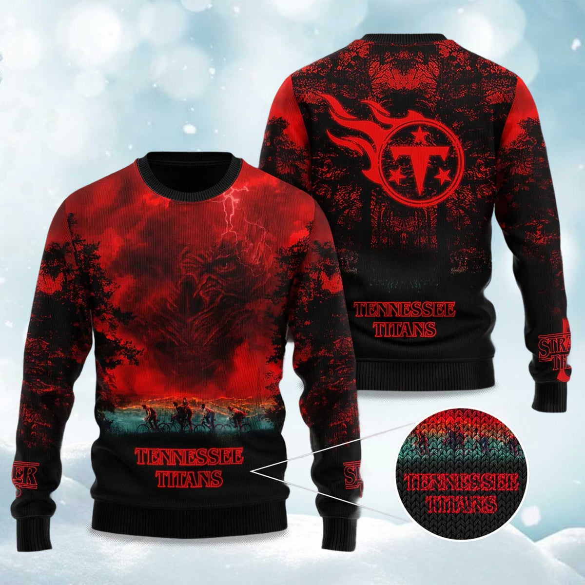 Titans Stranger Things Ugly Christmas Sweater - Gift Idea product image