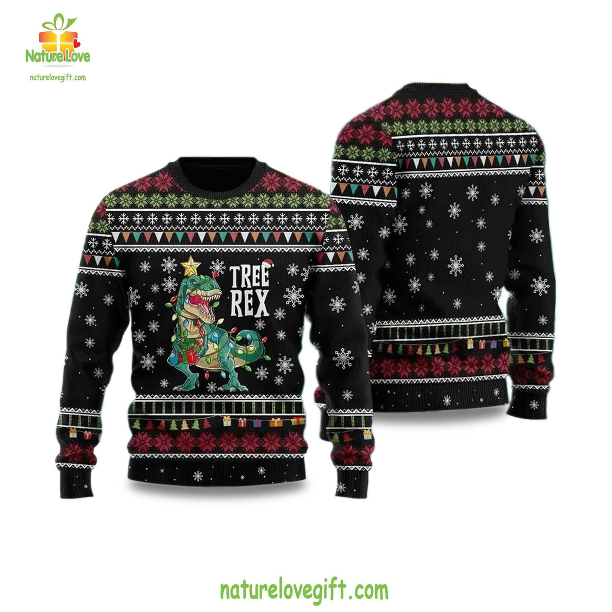 Tree Rex Holiday Festive Top Ugly Christmas Sweater - Holiday Gift product image