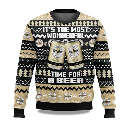Warsteiner Its The Most Wonderful Time For A Beer Ugly Christmas Sweater - Holiday Gift product image