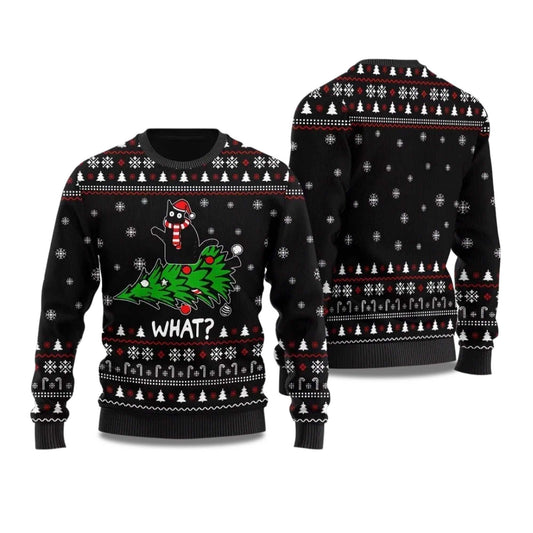 What Black Cat Ugly Christmas Sweater - Holiday Gift product image