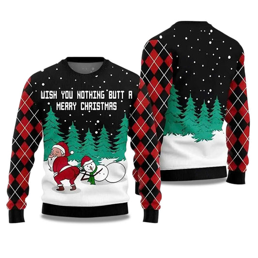 Wish You Nothing Butt A Merry Christmas Ugly Christmas Sweater - Holiday Gift product image