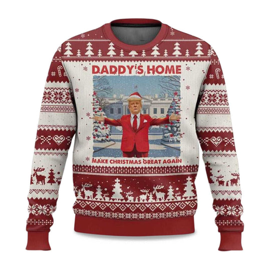 Xmas Trump Daddys Home Make Christmas Great Again Ugly Christmas Sweater - Holiday Gift product image