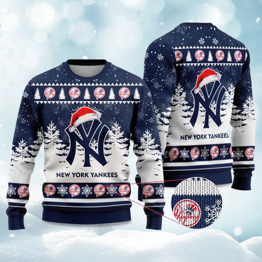 Yankees Snowflakes Ugly Christmas Sweater - Holiday Gift product image