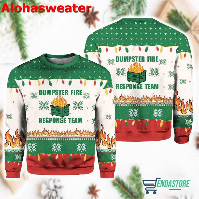 Christmas Dumpster Fire Response Team Ugly Christmas Sweater - Holiday Gift product image