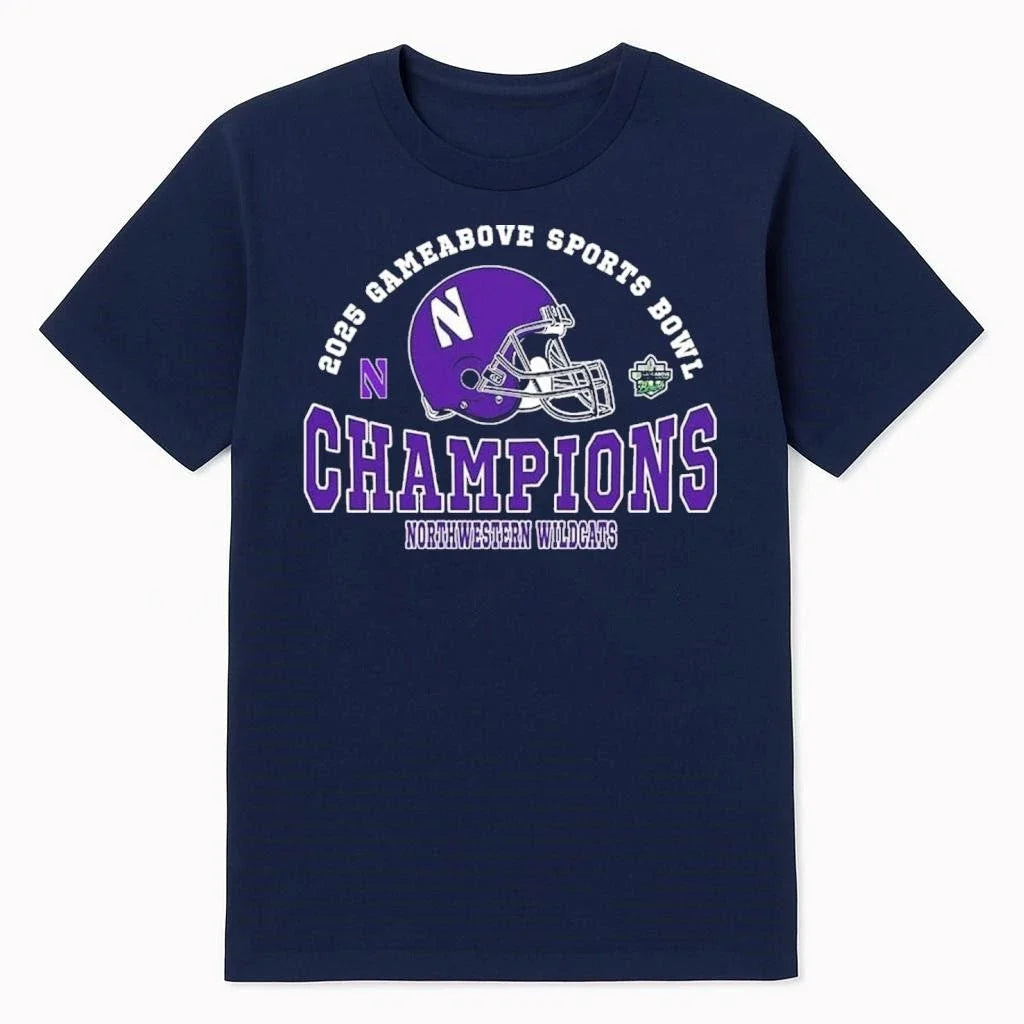 2025 GameAbove Bowl Champions Northwestern Wildcats - Adult & Kids T-Shirts, Sweatshirts & Hoodies apparel design preview 1