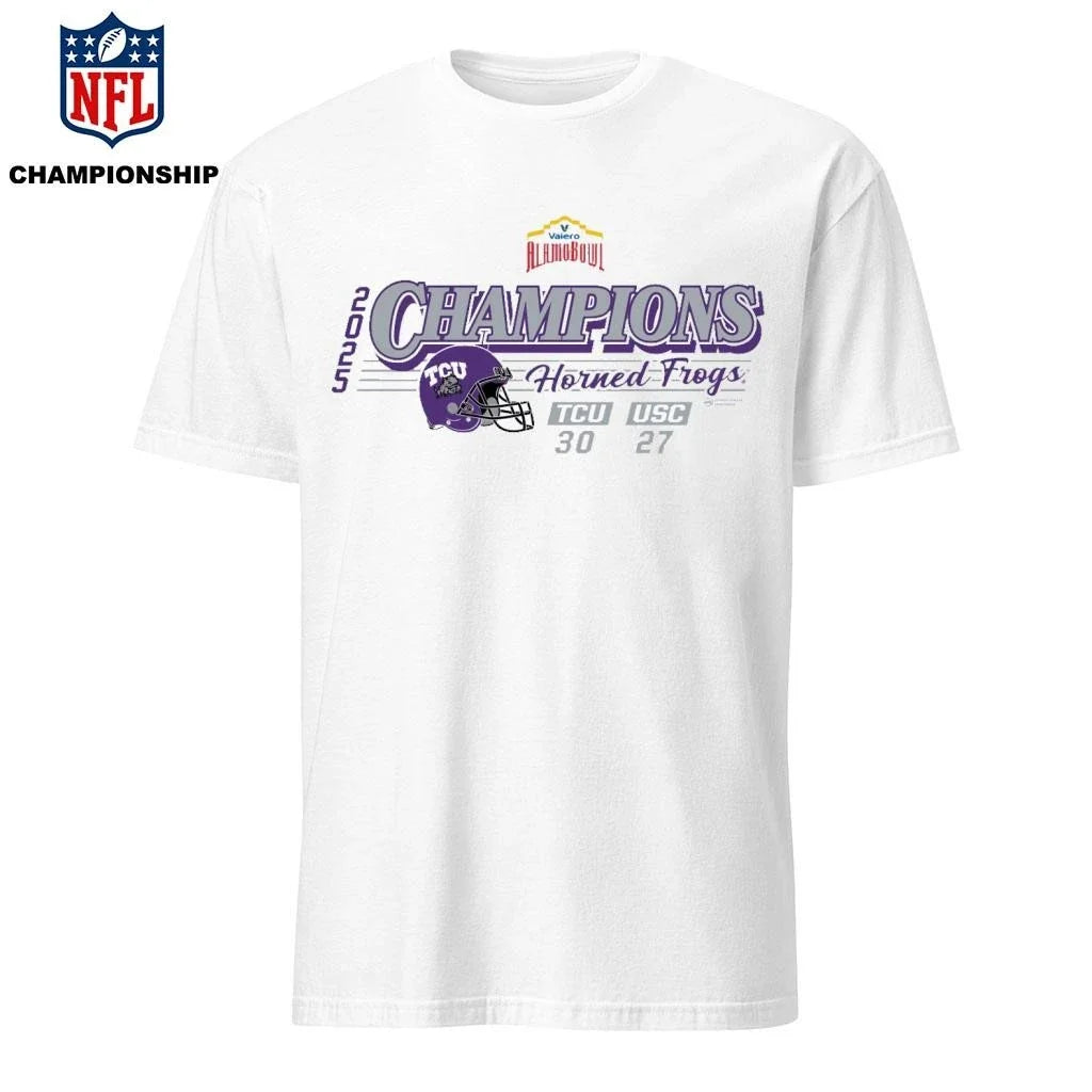 2025 Valero Alamo Bowl Tcu Champs Score - Adult & Kids T-Shirts, Sweatshirts & Hoodies apparel design preview 1