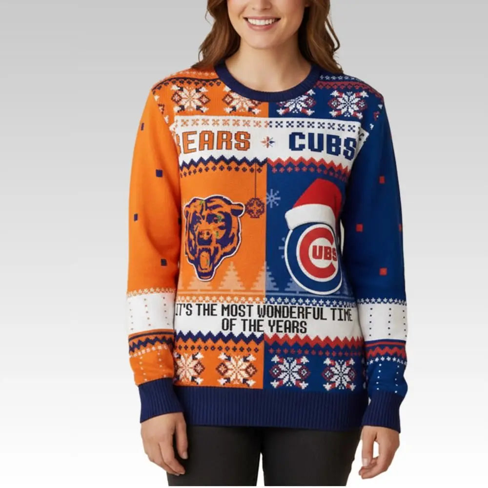 Bears Cubs It’s The Most Wonderful Time Of The Year Christmas Ugly Christmas Sweater - Holiday Gift product image