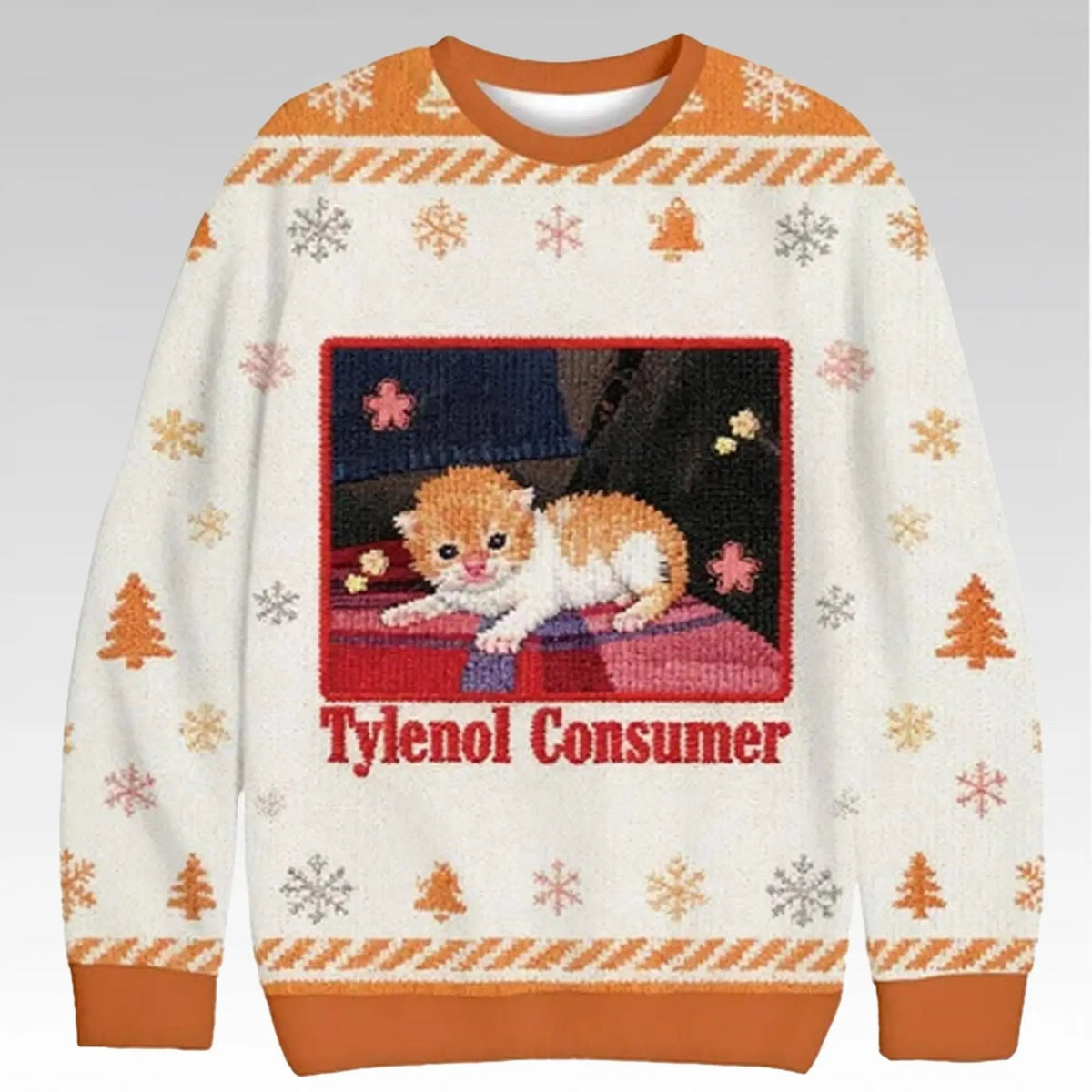 Cat Tylenol Consumer Ugly Christmas Sweater - Holiday Gift product image