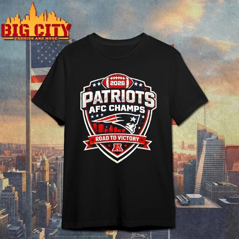 2026 Patriots AFC Champs Road To Victory - Adult & Kids T-Shirts, Sweatshirts & Hoodies apparel design preview 1