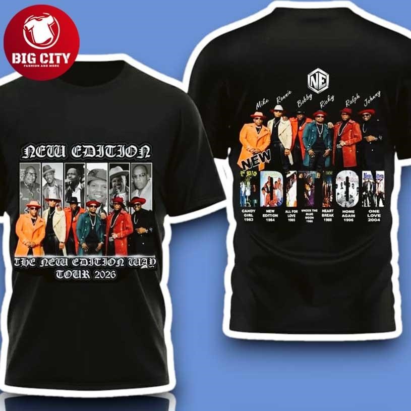2026 The New Edition Way Tour Concert Dates Two Sided - Adult & Kids T-Shirts, Sweatshirts & Hoodies apparel design preview 1