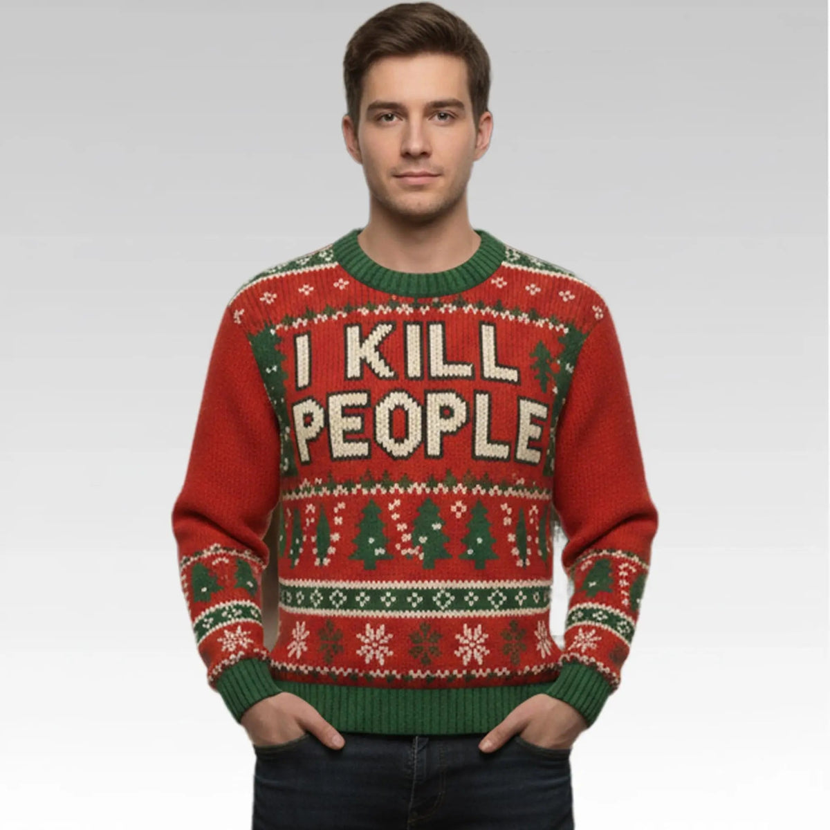 Anthony Fauci I Kill People Ugly Christmas Sweater - Holiday Gift product image 2