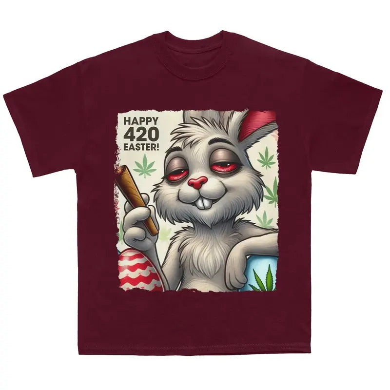 Funny 4 20 2025 Easter Skip Hunt Smoke Blunt Bunny - Adult & Kids T-Shirts, Sweatshirts & Hoodies apparel design preview 1