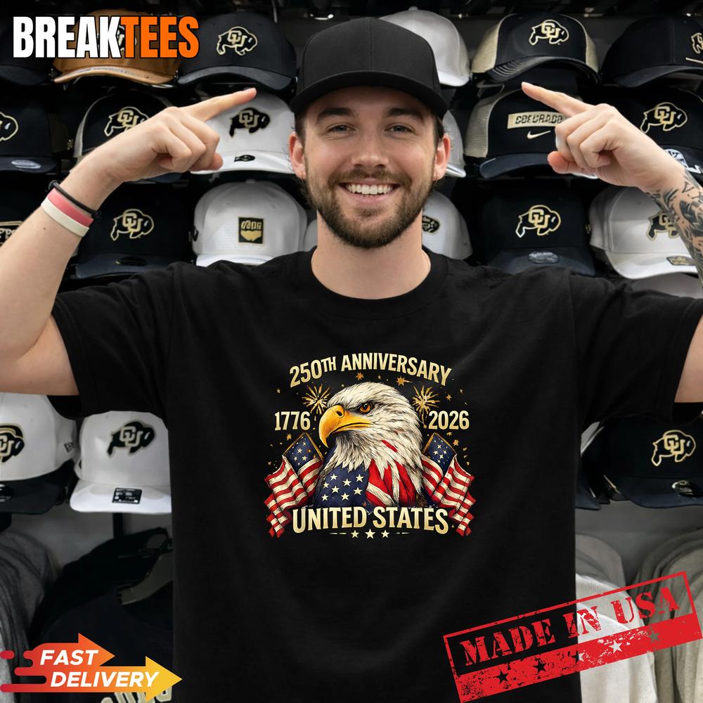 250 Years American Anniversary 1776-2026 USA Flag - Adult & Kids T-Shirts, Sweatshirts & Hoodies apparel design preview 1