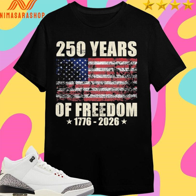250 Years Of Freedom 1776-2026 Flag America - Adult & Kids T-Shirts, Sweatshirts & Hoodies apparel design preview 1