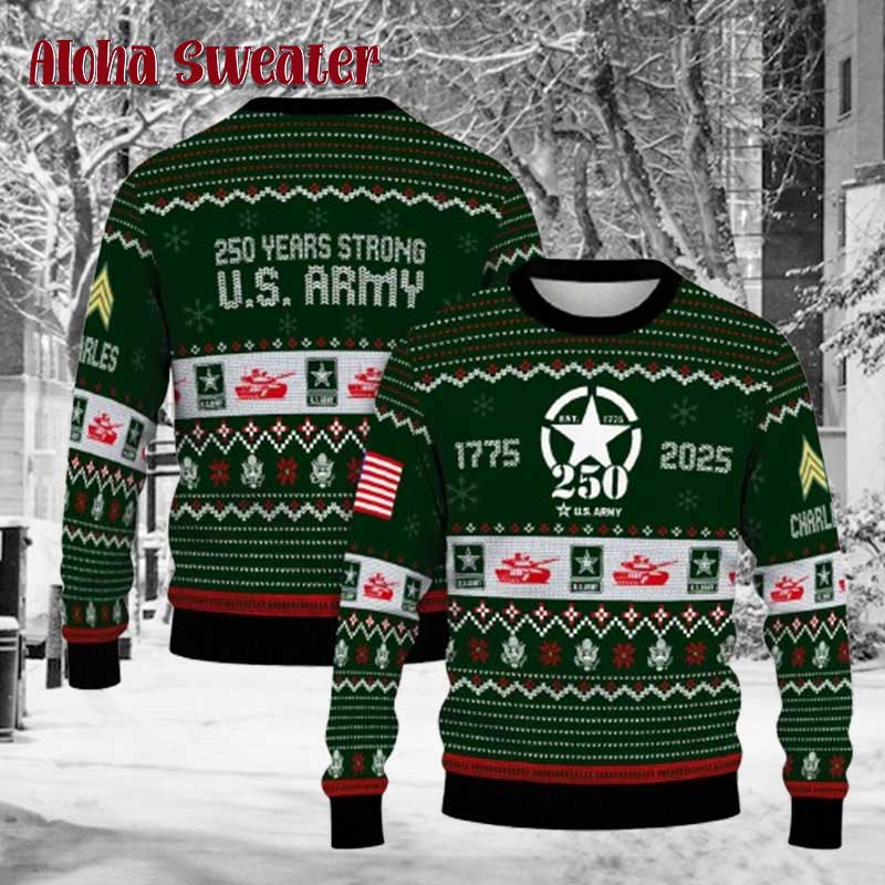 250 Years Strong Us Army Ugly Christmas Sweater - Holiday Gift product image