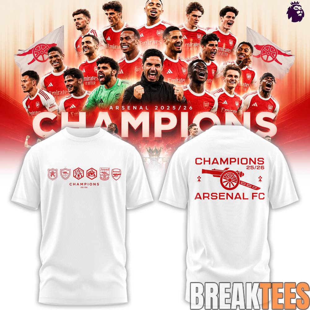 '26 Arsenal Premier League Champions "Gunners" - Adult & Kids T-Shirts, Sweatshirts & Hoodies apparel design preview 1