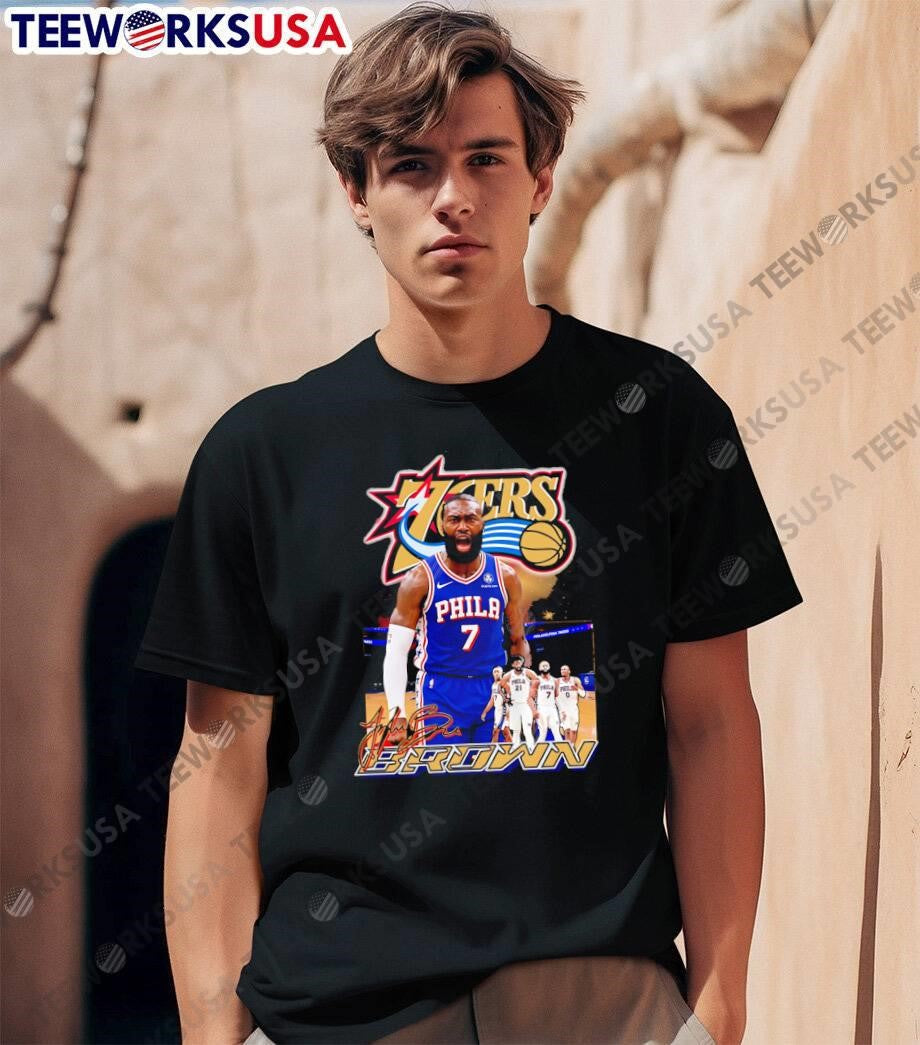Jaylen Brown Screaming Action Philadelphia 76ers - Adult & Kids T-Shirts, Sweatshirts & Hoodies apparel design preview 1