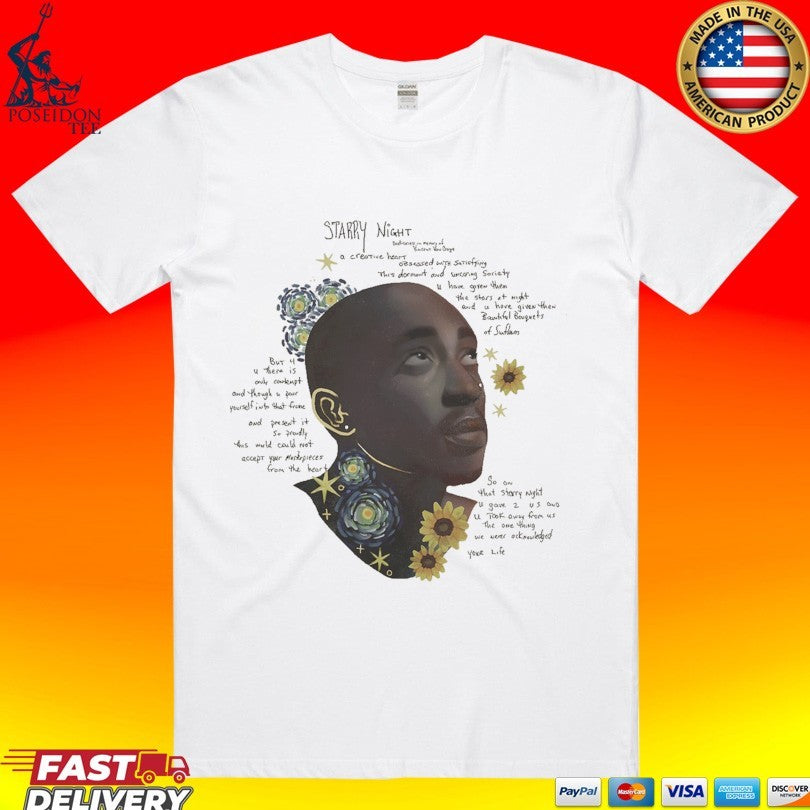2pac Starry Night Beige - Adult & Kids T-Shirts, Sweatshirts & Hoodies apparel design preview 1