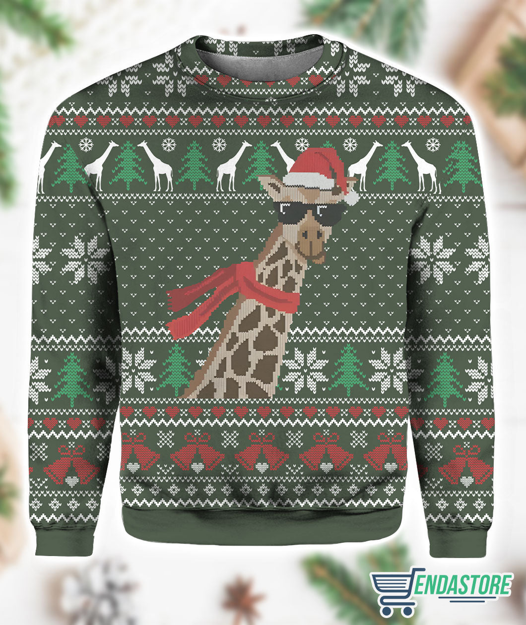 Giraffe Scarf 3D Ugly Christmas Sweater - Holiday Gift product image