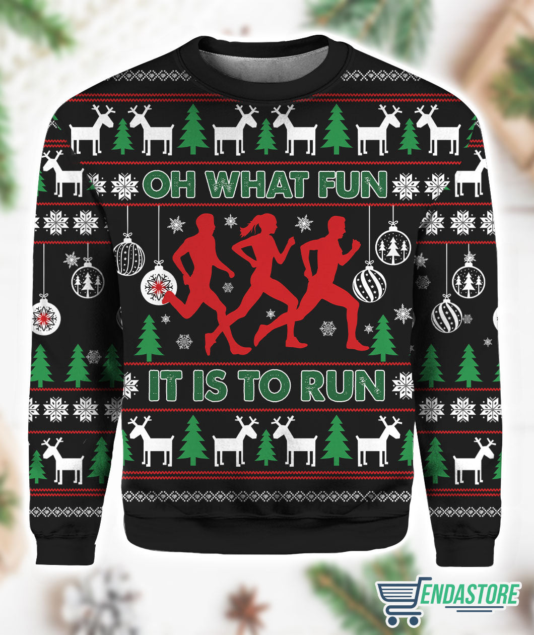 Oh What Fun It Is To Run 3D Ugly Christmas Sweater - Holiday Gift product image 3