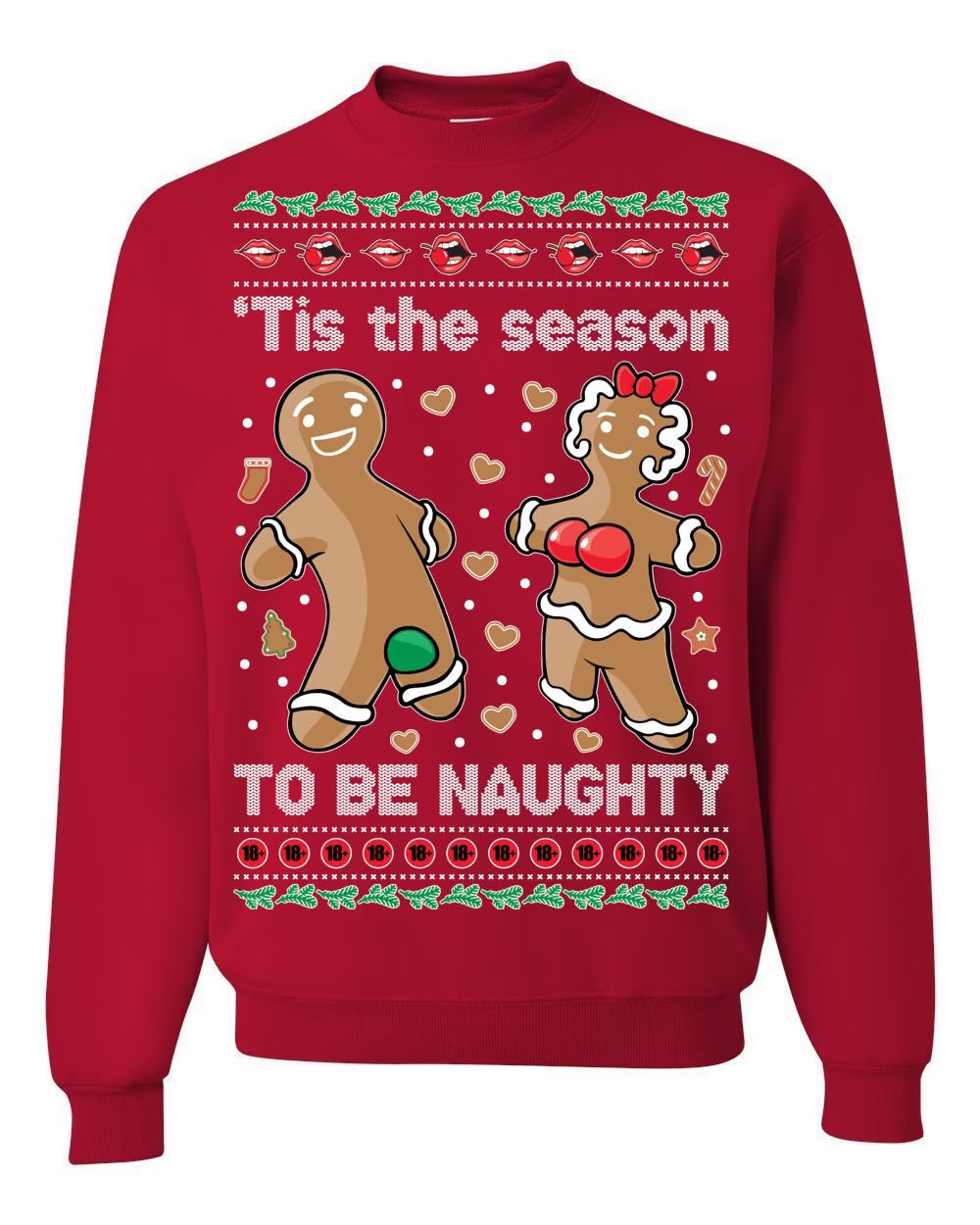 Gingerbread cookies tis the season to be naughty Christmas Sweater - Holiday Gift product image 4