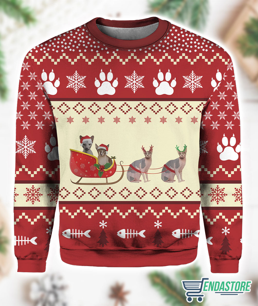 Sphynx Cat 3D Ugly Christmas Sweater - Holiday Gift product image 3