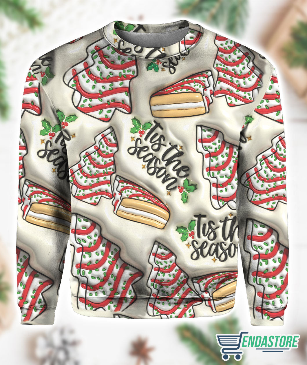 Tree Cakes Print Knit Pullover 3D Christmas Sweater - Holiday Gift product image 3