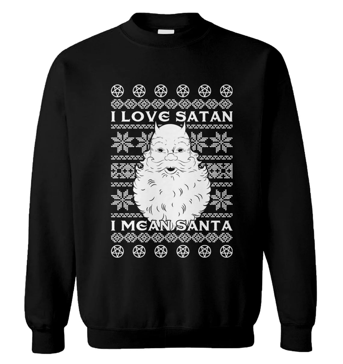 I love satan i mean santa Christmas Sweater - Holiday Gift product image 4