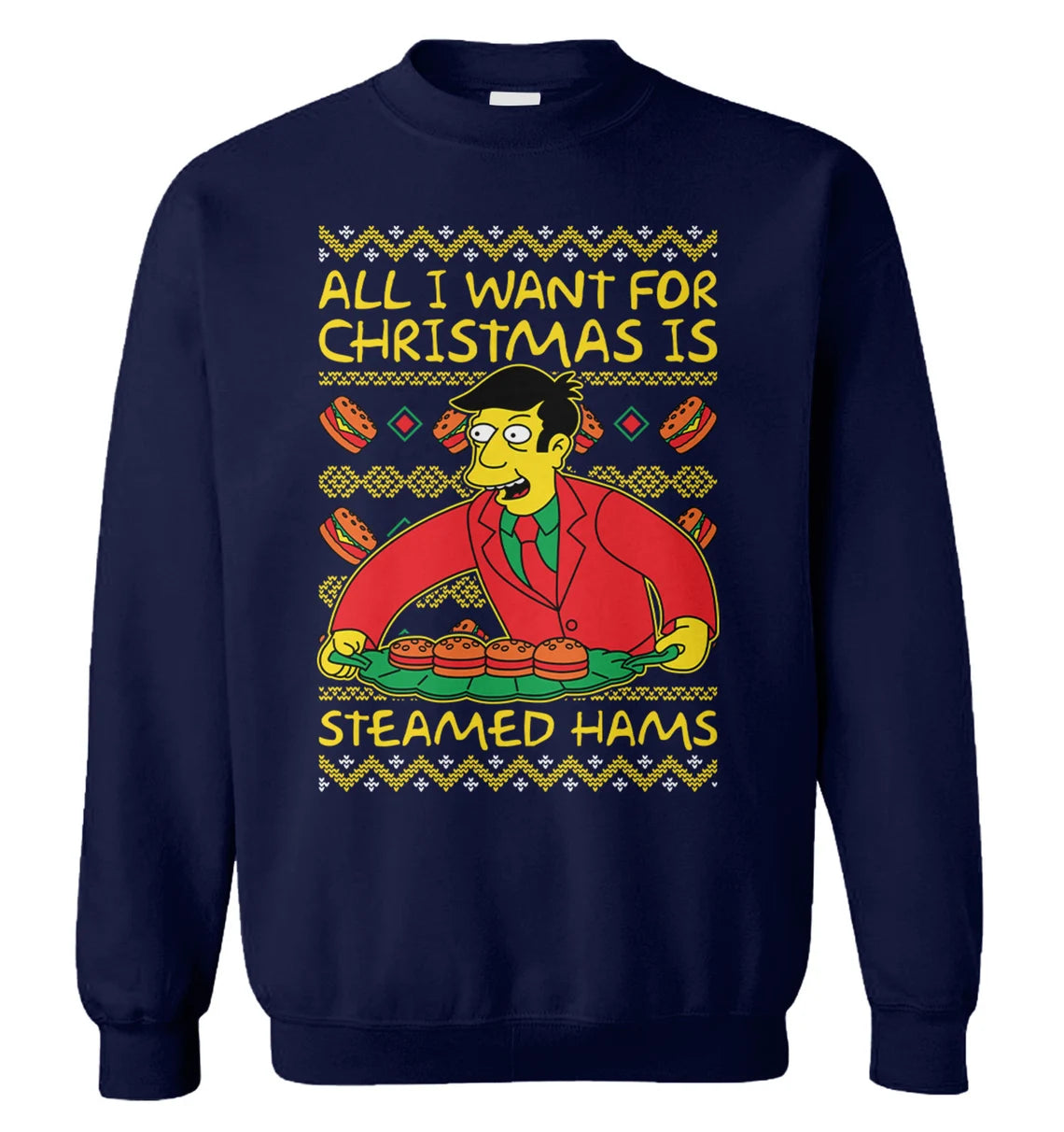 All i want for christmas is steamed hams Christmas Sweater - Holiday Gift product image 4