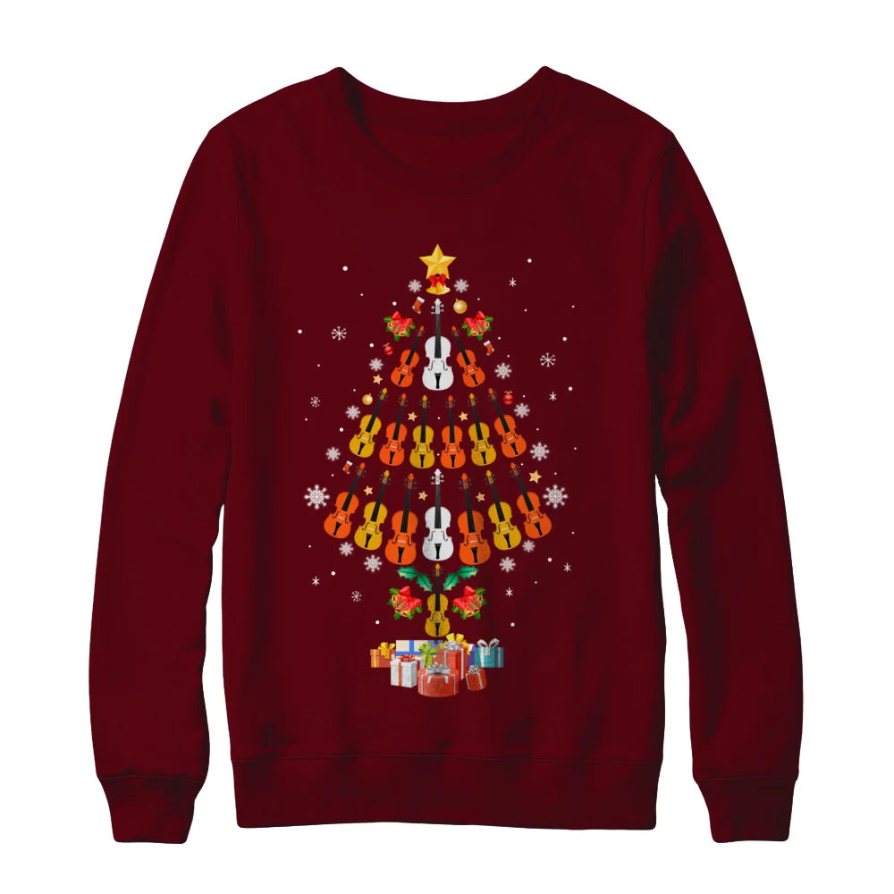 Music violin Christmas tree Christmas Sweater - Holiday Gift product image 4