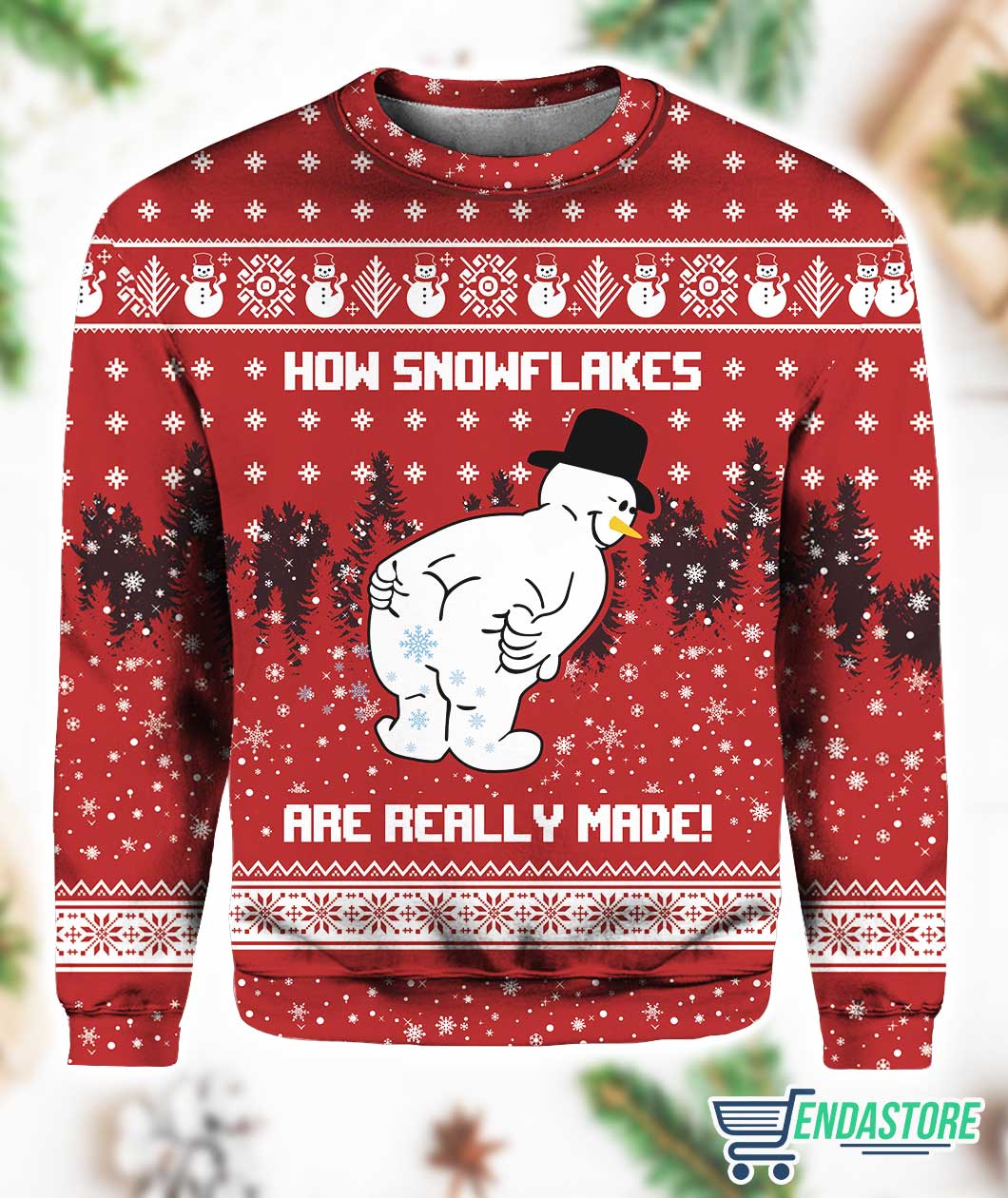 Snowman How Snowflakes Are Really Made 3D Ugly Christmas Sweater - Holiday Gift product image 3