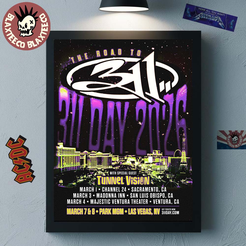 311 The Road To Day 2026 On March In California And - Adult & Kids T-Shirts, Sweatshirts & Hoodies apparel design preview 1