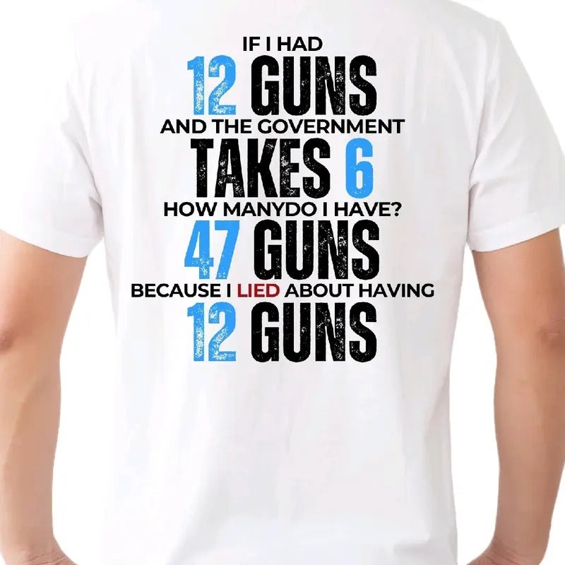 47 Guns Blue: If I Had 12 T Menswear Top Breathable - Adult & Kids T-Shirts, Sweatshirts & Hoodies apparel design preview 1