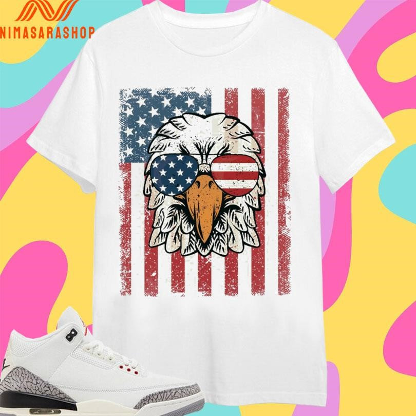 4th Of July American Eagle With Flag - Adult & Kids T-Shirts, Sweatshirts & Hoodies apparel design preview 1