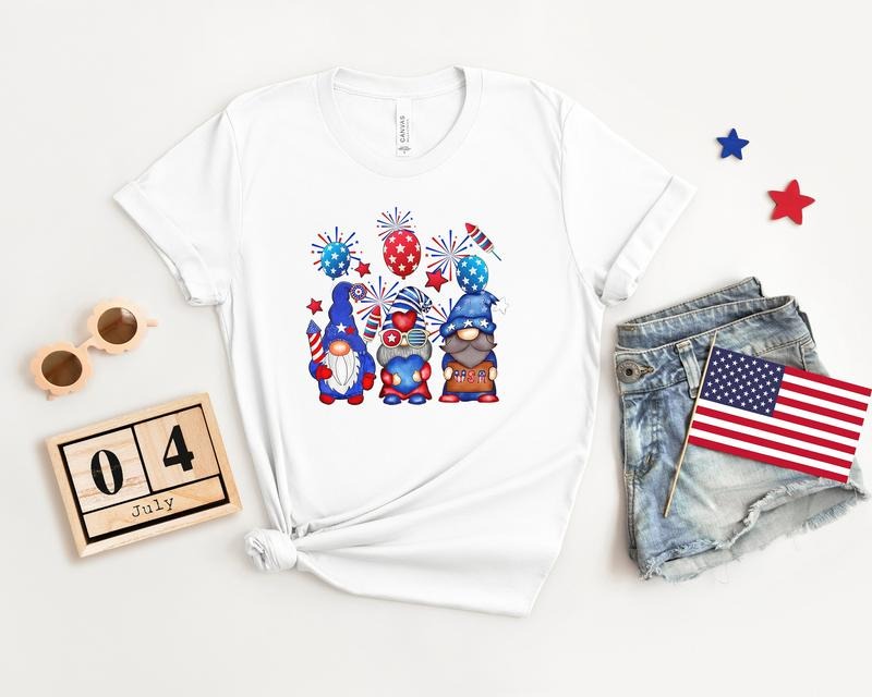 4th July Gnomes Independence Day Gnome Patriotic - Adult & Kids T-Shirts, Sweatshirts & Hoodies apparel design preview 1