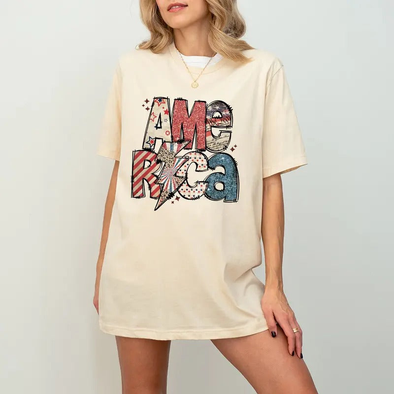 4th July America Sparkly Independence Day Leopard - Adult & Kids T-Shirts, Sweatshirts & Hoodies apparel design preview 1
