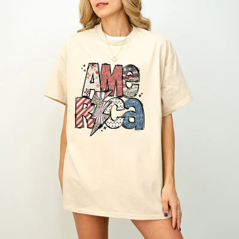 4th July America Sparkly Independence Day Leopard - Adult & Kids T-Shirts, Sweatshirts & Hoodies apparel design preview 1